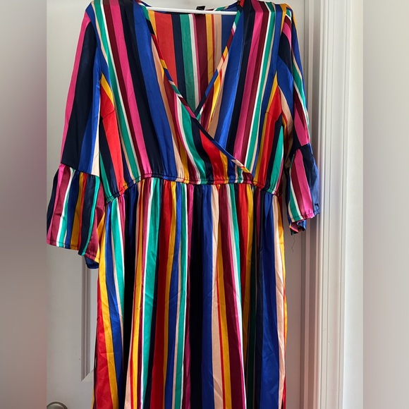 ASOS Curve Striped Wrap Dress - Picture 2 of 3